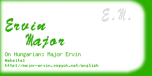 ervin major business card